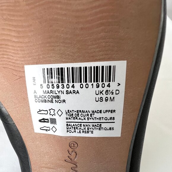 Clarks Collection 'Marilyn Sara' Black Leather Block Heels, Cap Toe, Size 9 EC! - Picture 10 of 13